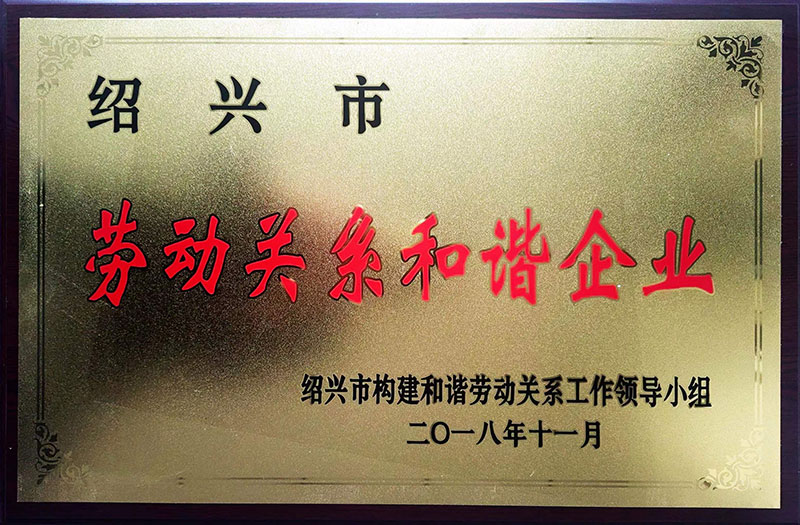 紹興市勞動關系和諧企業(yè)